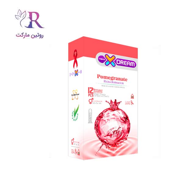 کاندوم تنگ کننده انار ایکس دریم Pomegranate تعداد ۱۲ عددی